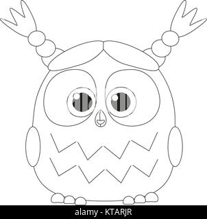 Cute baby girl owl affiche noir et blanc Illustration de Vecteur