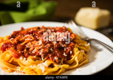 Libre de tagliatelle avec ragu bolognaise Banque D'Images