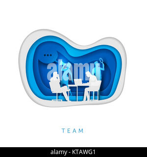 Concept d'affaires art papier illustration. Banque D'Images