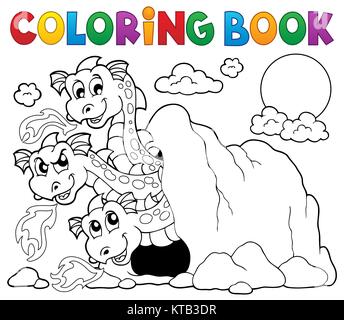 Livre de coloriage thème dragon image 5 Banque D'Images