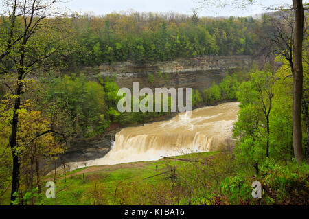 Lower Falls, Genesee, rivière, Letchworth State Park, New York, USA Banque D'Images