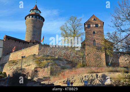 Le Kaiserburg (Château) de Nürnberg (Franconie, Bavière, Allemagne) Banque D'Images