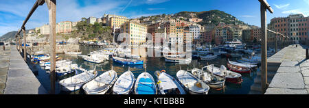 Photo:front de mer et port - village de pêcheurs - Italie - mer Ligurienne Banque D'Images