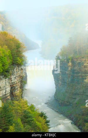 Inspiration Point, Middle Falls, Genesee River, Letchworth State Park, Castille, New York, USA Banque D'Images