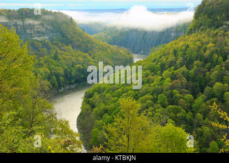 Inspiration Point, Middle Falls, Genesee River, Letchworth State Park, Castille, New York, USA Banque D'Images