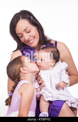 Mère et ses deux filles Banque D'Images