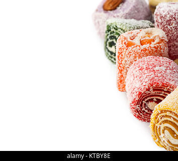 Pile de loukoum dans une rangée verticale Banque D'Images