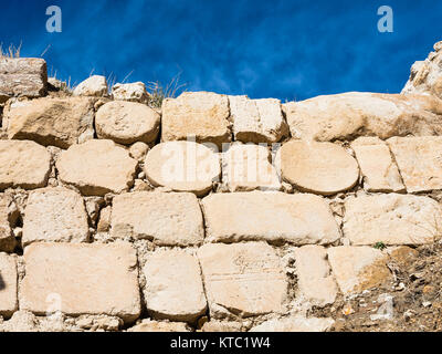 Mur de maçonnerie médiévale de Kérak Château Banque D'Images