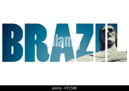 Mot BRASIL plus de lieux célèbres de Rio de Janeiro. Banque D'Images