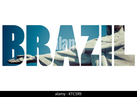 Mot BRASIL plus de lieux célèbres de Rio de Janeiro. Banque D'Images
