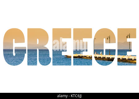 Mot en Grèce au paradis naturel. Banque D'Images