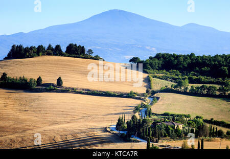 Monticchiello, Val D'Orcia, Toscane, Italie Banque D'Images