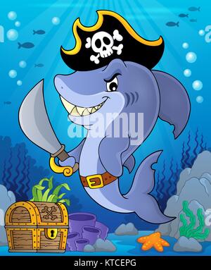 Requin Pirate sujet libre 2 Banque D'Images