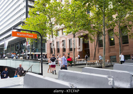 Martin Place gare dans le centre-ville de Sydney, Nouvelle Galles du Sud, Australie Banque D'Images