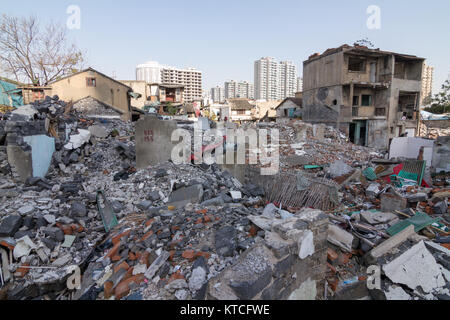 Vieux bâtiment zone ventilées pour nouvelle construction à Shanghai, Chine Banque D'Images