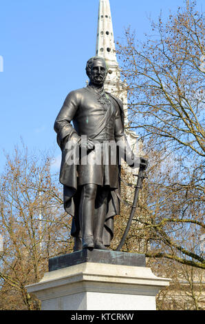 Statue de Sir Henry Havelock par William Behnes à Trafalgar Square, Westminster London. Banque D'Images