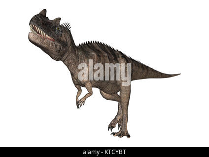 Le Rendu 3D Dinosaur Ceratosaurus on White Banque D'Images