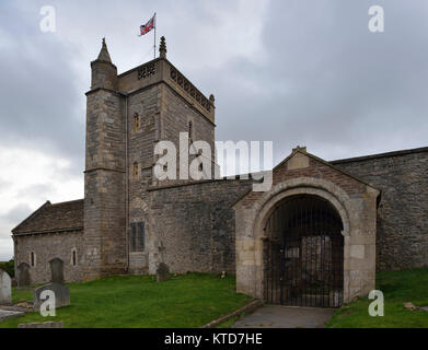 Ancienne église St Nicholas, en montée, Weston Super Mare, Somerset 11e siècle église normande au sommet des falaises Grade II. Banque D'Images