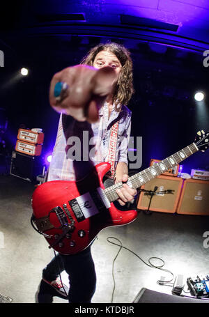 Le groupe de rock alternatif américain les présidents des États-Unis d'Amérique effectue un concert live à Vega à Copenhague. Ici le guitariste Andrew McKeag est vu sur scène. Le Danemark, 23/07 2014. Banque D'Images