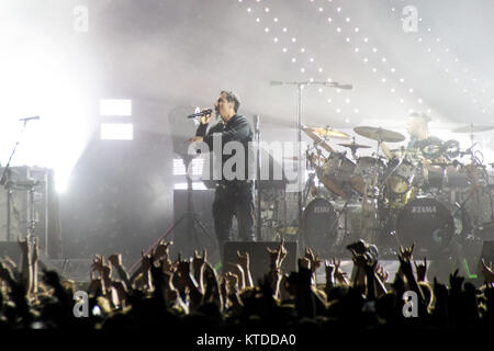 Le groupe de heavy metal américain System of a down effectue un concert live au cours de la fête de la musique heavy metal danois 2017 Copehell à Copenhague. Ici chanteur n'est vu en direct sur Meshuggah. Le Danemark, 22/06 2017. Banque D'Images