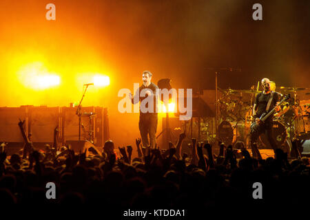 Le groupe de heavy metal américain System of a down effectue un concert live au cours de la fête de la musique heavy metal danois 2017 Copehell à Copenhague. Ici chanteur n'est vu en direct sur Meshuggah. Le Danemark, 22/06 2017. Banque D'Images