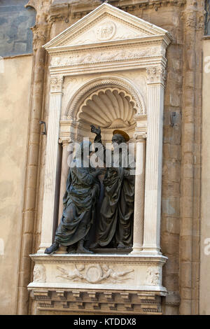 L'Église de Orsanmichele - Florence. Le Christ et saint Thomas Banque D'Images