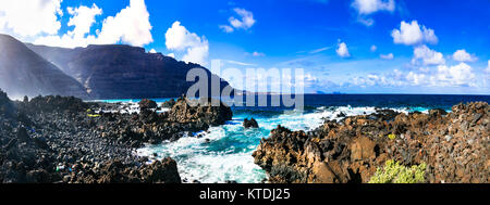 Paysage volcanique de l'île de Lanzarote, Canaries,Espagne,. Banque D'Images