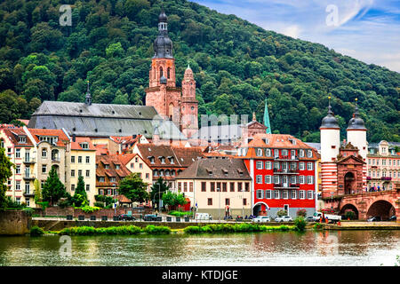 La ville de Heidelberg impressionnant,vue panoramique,Allemagne. Banque D'Images