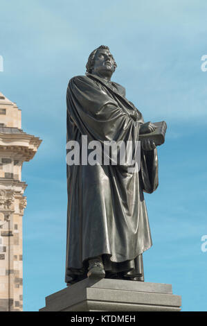 Martin Luther-Denkmal vor der Frauenkirche, Luther und wirkte 1516 1518 à Dresden, Dresde, Saxe, Allemagne Banque D'Images