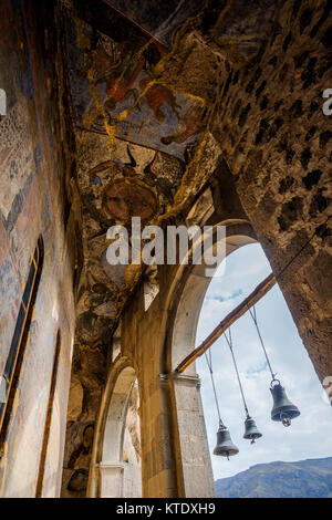 Plafond peint dans la chapelle de Vardzia monastère de la grotte, la Géorgie Banque D'Images