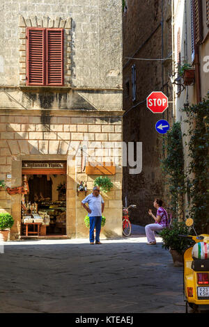 Pienza, Val D'Orcia, Toscane, Italie Banque D'Images