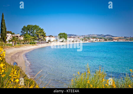 Paralia Can Pastilla Beach sur la péninsule de Kassandra, Halkidiki, Grèce. Banque D'Images