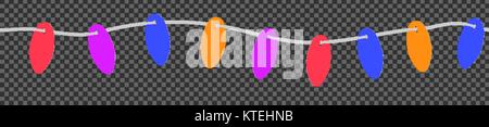 Coupe papier transparent horizontal coloré illustration colorée garland Illustration de Vecteur