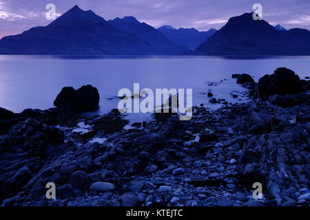 Les montagnes Cuillin et Sgurr Alasdair pic à l'île de Skye en Ecosse Banque D'Images