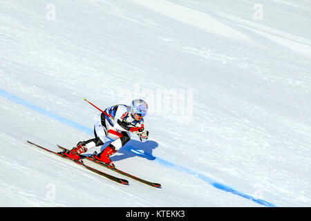 Magnitogorsk, Russie - 19 décembre 2017 : Les hommes super slalom géant au cours de la Coupe nationale de ski alpin Banque D'Images