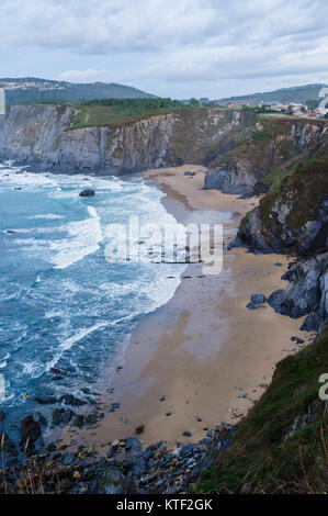 O Picon plage de Loiba falaises dans la province de La Corogne, Galice, Espagne, Europe Banque D'Images