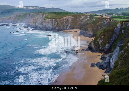 O Picon plage de Loiba falaises dans la province de La Corogne, Galice, Espagne, Europe Banque D'Images