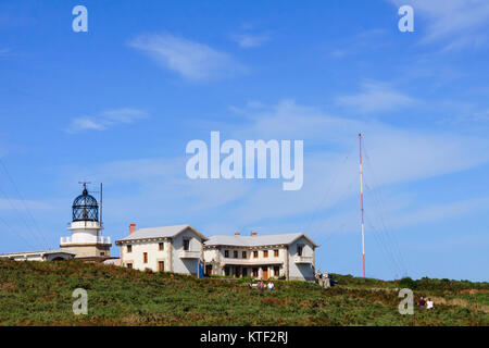 Phare à l'Estaca de Bares, Coruna province, Galice, Espagne, Europe Banque D'Images