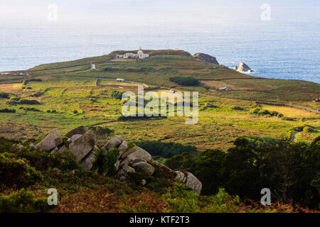 L'Estaca de Bares cape et phare, province de La Corogne, Galice, Espagne, Europe Banque D'Images