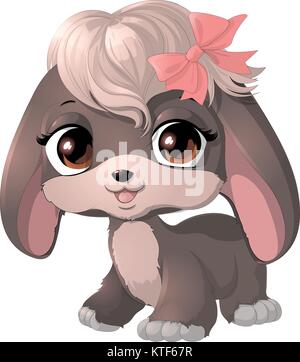 Cartoon Happy Puppy . Illustration de Vecteur