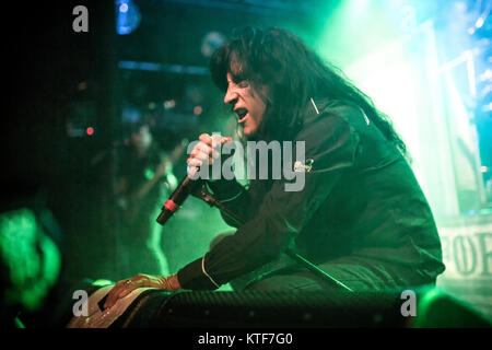 Le groupe de thrash metal américain Anthrax effectue un concert live au Parkteatret à Oslo ici chanteur Joey Belladonna est vu sur scène. La Norvège, 07/07 2016. Banque D'Images