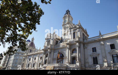 Ayuntamiento de Valencia.Hôtel de ville de Valence.Valencia Espagne. Francisco de Mora y Berenguer et Carlos Carbonell Pañella Banque D'Images