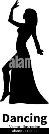 Danse du ventre orientale Bollywood Silhouette girl Illustration de Vecteur