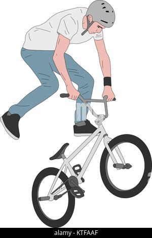 Stunt BMX - vector illustration cycliste Illustration de Vecteur