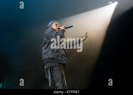 Le rappeur américain, producteur et entrepreneur Jay Z effectue un concert live à Sentrum Scene à Oslo. La Norvège, 23/10 2013. Banque D'Images