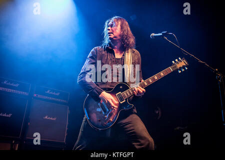 Le groupe de hard rock international effectue une bête nordiques vivent de la Rockefeller à Oslo. Ici le guitariste John Norum est vu sur scène. La Norvège, 31/01 2014. Banque D'Images