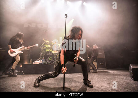 Le groupe de hard rock international effectue une bête nordiques vivent de la Rockefeller à Oslo. Ici le chanteur Åge Sten Nilsen est vu sur scène. La Norvège, 31/01 2014. Banque D'Images