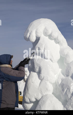 23 décembre 2017 - Changchun, Changchun, Chine - CHANGCHUN, Chine 23 décembre 2017 :(usage éditorial uniquement. Chine OUT) ..Des sculptures de neige spectaculaires peuvent être vus au Jingyue Lake Park à Changchun, Jilin Province du nord-est de la Chine, 23 décembre 2017. (Crédit Image : © SIPA l'Asie via Zuma sur le fil) Banque D'Images