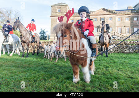 L'Albrighton et Woodland Hunt au Hagley Hall, Worcestershire, Boxing Day Hunt 2017 Banque D'Images