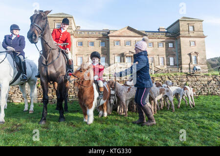 L'Albrighton et Woodland Hunt au Hagley Hall, Worcestershire, Boxing Day Hunt 2017 Banque D'Images